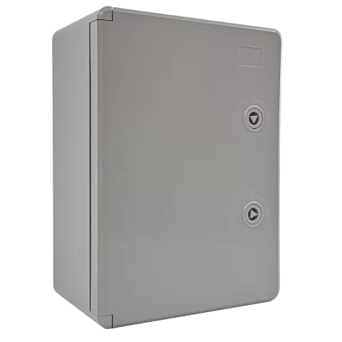 Műanyag IP65 kültéri elosztószekrény 250x350x150mm Szürke ajtóval IK10 Fém szerelőlap TP Electric