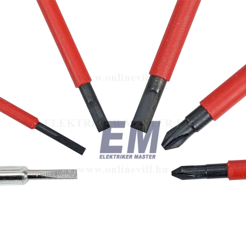 Szigetelt csavarhúzó Készlet 5+1 részes 1000V VDE Fázisceruzával Wiha SoftFinish 41489