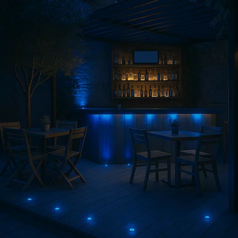Mini lámpa Kék LED IP65 24V DC 1,3W Optonica 566