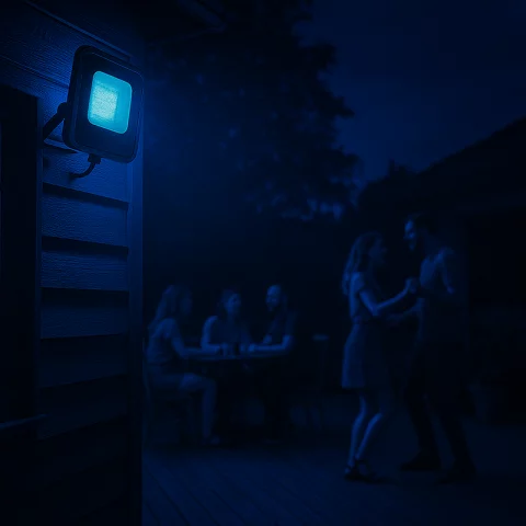 Led RGB Reflektor 10W távirányítóval Színes és fehér reflektor IP65 fekete Optonica 5754