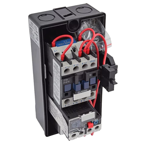 Tokozott Motorindító 9-13A 400VAC komplett motorindító kapcsoló IP44 Elmark LT5 D123