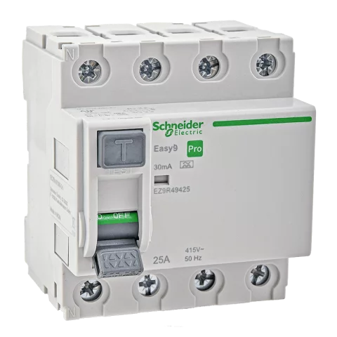 Fi relé 4P 25A 30mA 6kA (A) Áramvédő kapcsoló ÁVK ÉV relé Schneider EASY9 PRO EZ9R49425