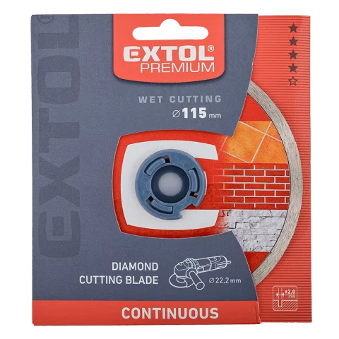 Gyémánt csempevágó korong 115x1,8x22,2mm Sima vizes vágó 13.000RPM Extol Premium