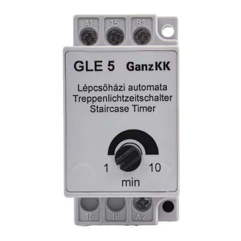 Lépcsőházi automata moduláris időkapcsoló 16A 230V AC 1-10min Ganz GLE 5 740-8340-350