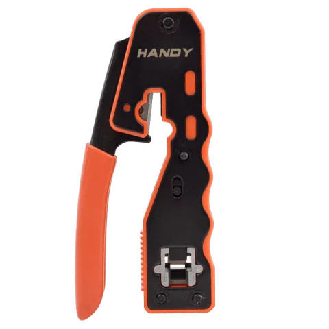 Krimpelő présfogó vágó csupaszító szerszám átmenő RJ-csatlakozókhoz 8P8C-RJ-45 Handy 10181