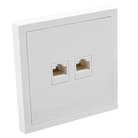 Commel Adria 2xRJ45 Cat6 UTP dupla internet aljzat süllyesztett kerettel fehér 043-521
