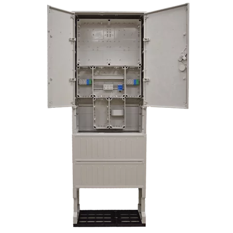 Csatári Plast PVT-K-L Á-V Fm-U 1/3 fázisú kombinált villanyóra szekrény lábazattal (n+é) földkábeles