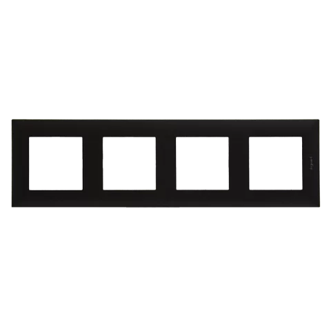 Legrand Niloé Step keret 4-es vízszintes és függőleges fekete 863594