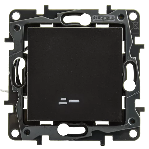 Legrand Niloé Step Kapcsoló 106JF alternatív váltó villanykapcsoló jelzőfényes rugós bekötés fekete