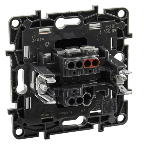 Legrand Niloé Step Kapcsoló 101N egypólusú nyomó villanykapcsoló rugós bekötés fekete 863509