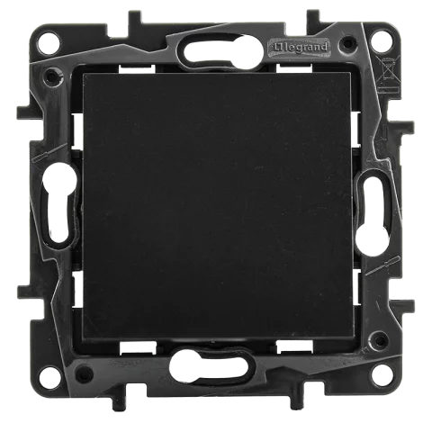 Legrand Niloé Step Kapcsoló 101N egypólusú nyomó villanykapcsoló rugós bekötés fekete 863509