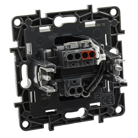 Legrand Niloé Step Kapcsoló 101NJFCSJ egypólusú nyomó villanykapcsoló csengőjeles jelzőfényes fekete