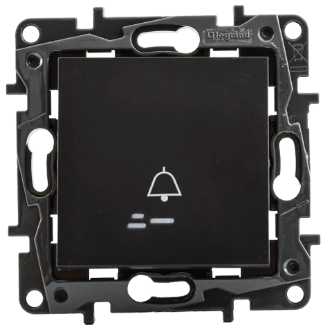Legrand Niloé Step Kapcsoló 101NJFCSJ egypólusú nyomó villanykapcsoló csengőjeles jelzőfényes fekete