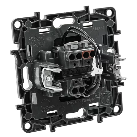 Legrand Niloé Step Kapcsoló 101JF egypólusú villanykapcsoló jelzőfényes rugós bekötés fekete 863511