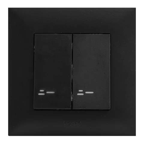 Legrand Niloé Step Kapcsoló 105JF csillár villanykapcsoló jelzőfényes rugós bekötés fekete 863515