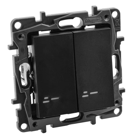 Legrand Niloé Step Kapcsoló 105JF csillár villanykapcsoló jelzőfényes rugós bekötés fekete 863515