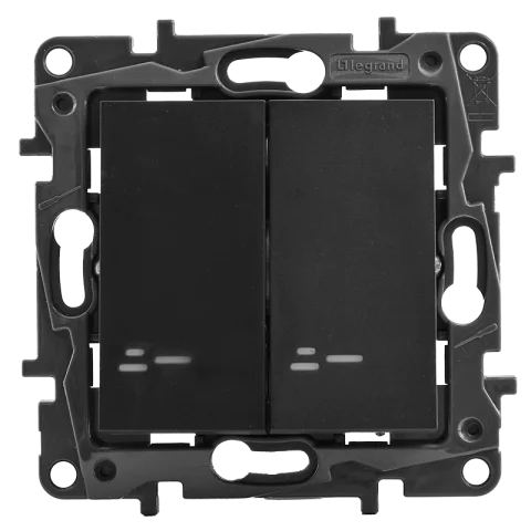 Legrand Niloé Step Kapcsoló 105JF csillár villanykapcsoló jelzőfényes rugós bekötés fekete 863515