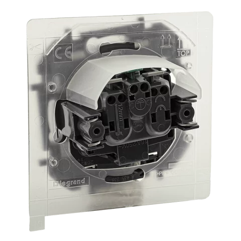 Legrand Niloé Step Dugalj 2P+F konnektor IP44 csapfedeles GYV rugós bekötés fekete 863523