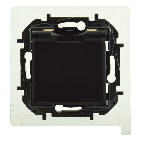 Legrand Niloé Step Dugalj 2P+F konnektor IP44 csapfedeles GYV rugós bekötés fekete 863523