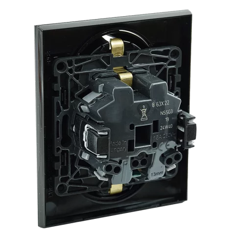 Legrand Niloé Step Dupla Dugalj 2x2P+F konnektor rugós bekötés kerettel fekete 863522