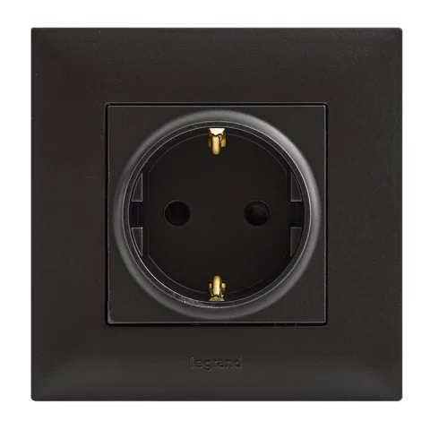 Legrand Niloé Step Dugalj 2P+F konnektor GYV biztonsági zsaluval rugós bekötés fekete 863520