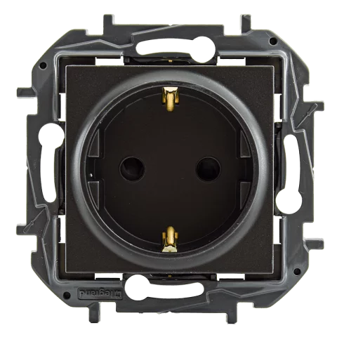 Legrand Niloé Step Dugalj 2P+F konnektor GYV biztonsági zsaluval rugós bekötés fekete 863520