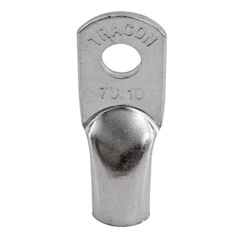 Szigeteletlen szemes csősaru 70mm2 10-es M10 furattal ónozott réz Tracon CLH70-10