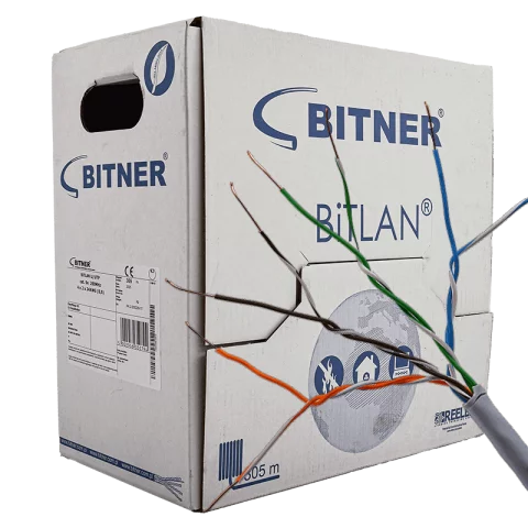 UTP internet lan kábel Cat5e (U/UTP 200MHz) 4x2x0,5 tömör réz vezeték BITNER