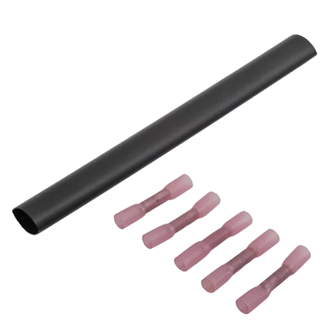 Toldóhüvely szett 5x1,5mm2 kábelhez Kábeljavító készlet Zsugorcső szett kötőelemmel Tracon ZSTHPSET