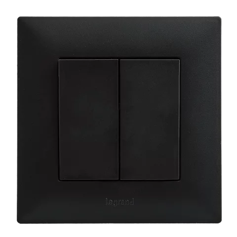 Legrand Niloé Step Kapcsoló 106+6 dupla alternatív váltó villanykapcsoló rugós bekötés fekete 863508