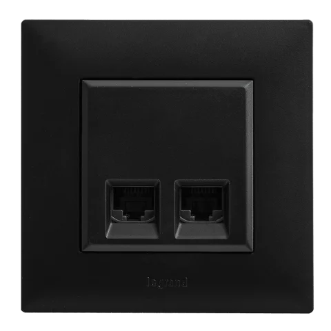 Legrand Niloé Step 2xRJ45 Cat6 UTP dupla internet aljzat fekete 863564
