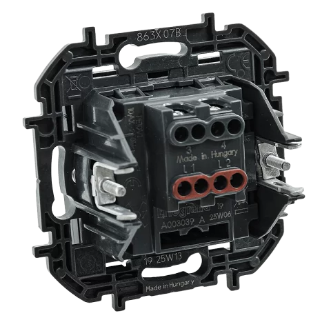 Legrand Niloé Step Kapcsoló 107 kereszt villanykapcsoló rugós bekötés fekete 863507