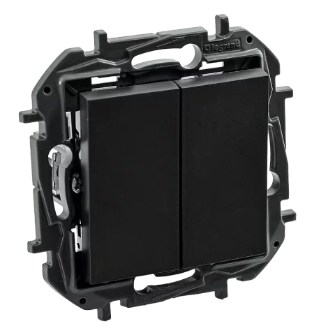 Legrand Niloé Step Kapcsoló 101+1N dupla egypólusú nyomó villanykapcsoló rugós bekötés fekete 863512