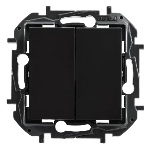 Legrand Niloé Step Kapcsoló 101+1N dupla egypólusú nyomó villanykapcsoló rugós bekötés fekete 863512