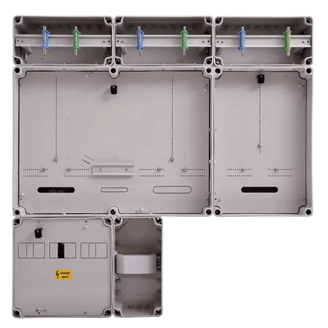 Csatári Plast PVT 7590 Á-V-H Fm-K ÁK-U 1/3 fázisú kombinált villanyóra szekrény 12 mod földkábeles