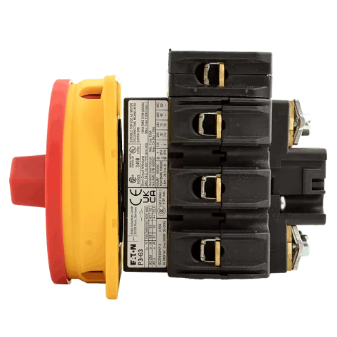 Eaton Beépíthető Tűzeseti főkapcsoló 3P+N 63A VÉSZ-KI Előlapra építhető kapcsoló P3-63/EA/SVB/N