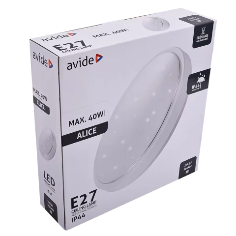 Mennyezeti Lámpa 2xE27 (Max.2x40W) IP44 kerek műanyag Csillagos Avide Alice ACLO38E27-AL-IP44
