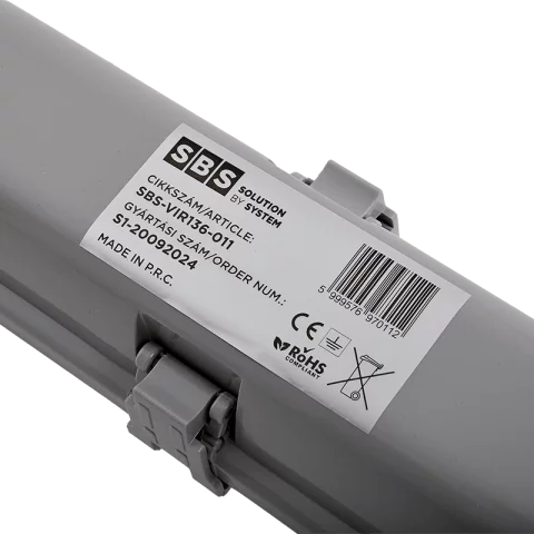 LED Fénycső Armatúra 1x 120cm IP65 por és páramentes led lámpatest T8 SBS VIRGIN G13 ABS/PC