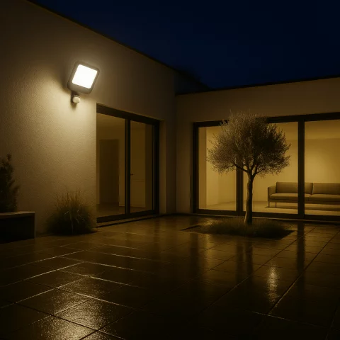 LED Reflektor Mozgásérzékelővel 50W 4000K természetes fehér 4250lm IP44 Fekete Commel 307-259