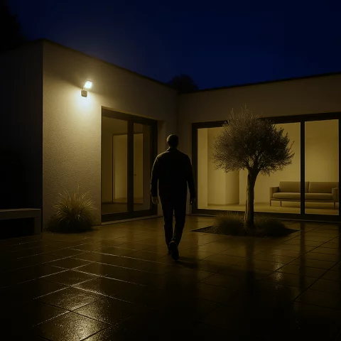 LED Reflektor Mozgásérzékelővel 10W 4000K természetes fehér 800lm IP44 Fehér Commel 307-119