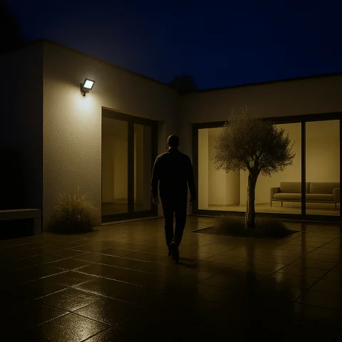 LED Reflektor Mozgásérzékelővel 30W 4000K természetes fehér 2550lm IP44 Fekete Commel 307-239