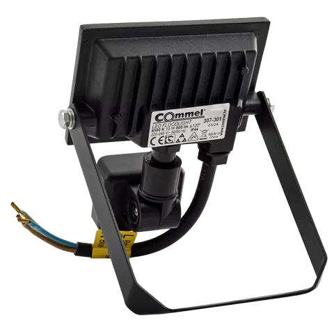 LED Reflektor Mozgásérzékelővel 10W 6500K hideg fehér 800lm IP44 Fekete Commel 307-301