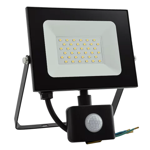 LED Reflektor Mozgásérzékelővel 30W 6500K hideg fehér 2550lm IP44 Fekete Commel 307-303