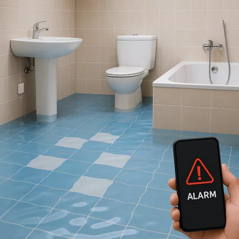 Csőtörés és vízszivárgás érzékelő Okos Elemes Wifi vízszivárgás Smart vízszivárgás detektor Kanlux