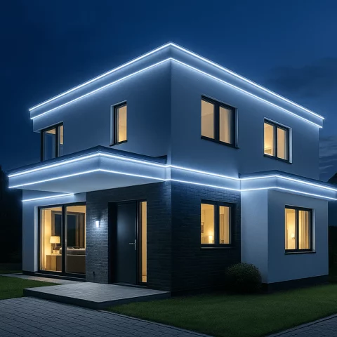 Kültéri LED Fénykábel 10m 6500K hideg fehér LED Fénytömlő Flexibilis Fénycső Kanlux GIVRO LED 10M-CW