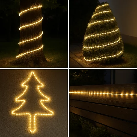 Kültéri LED Fénykábel 30m 3000K meleg fehér LED Fénytömlő Flexibilis Fénycső Kanlux GIVRO LED 30M-WW