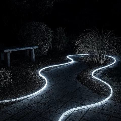 Kültéri LED Fénykábel 30m 6500K hideg fehér LED Fénytömlő Flexibilis Fénycső Kanlux GIVRO LED 30M-CW