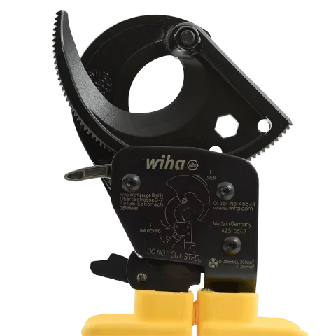 Kábelvágó fogó racsnis 300mm2-ig VDE 1000V Wiha 46674