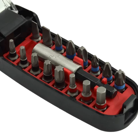 Bitkészlet Bitfej behajtó készlet 17db-os Bittartós csavarhúzó Bitbefogóval Wiha CroCo 07979203