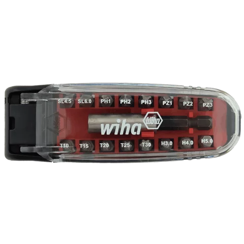 Bitkészlet Bitfej behajtó készlet 17db-os Bittartós csavarhúzó Bitbefogóval Wiha CroCo 07979203